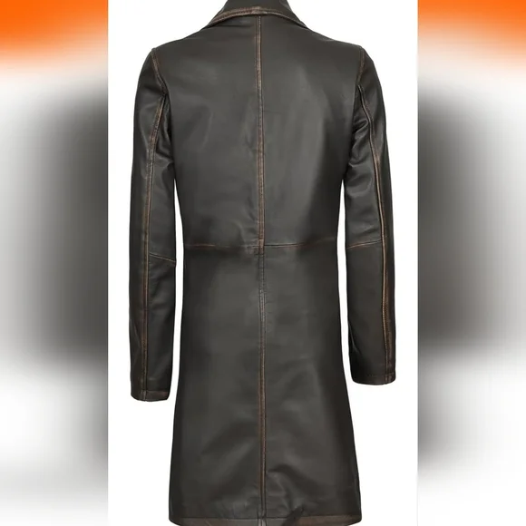 ๐นReserved NWT Trench Leather 3/4 Coat.XL - Picture 3 of 4